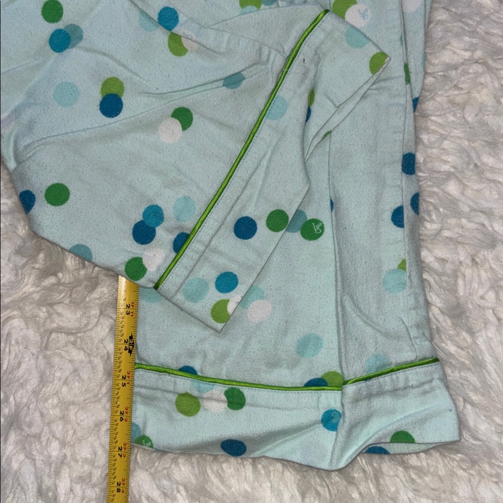 Victoria’s💙Secret Polka Dots 100% Cotton 2-piece Flannel Pajama Set, Size Medium - Picture 7 of 16